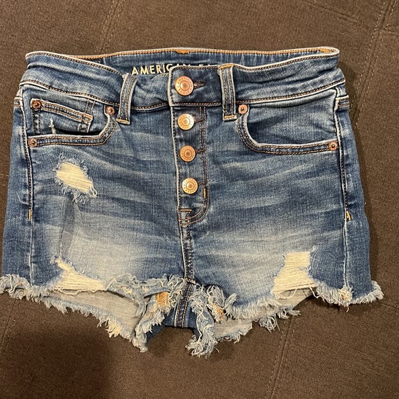 BUNDLE - (2) American Eagle girls denim shorts size 0 - next level stretch - Picture 2 of 7